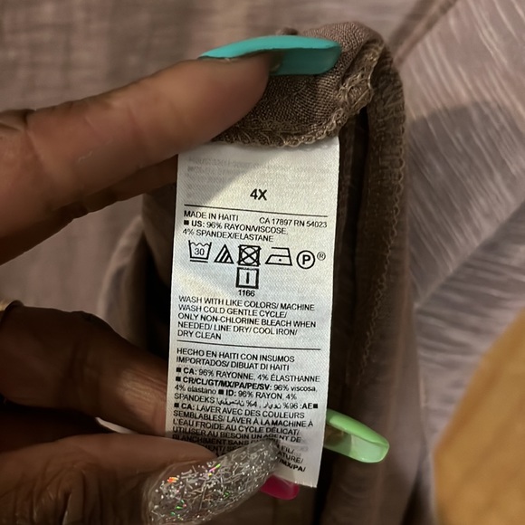 🤎 “Sale”Nwt Awesome short sleeve light brown long tunic top size 4x “Sale” - Picture 5 of 5